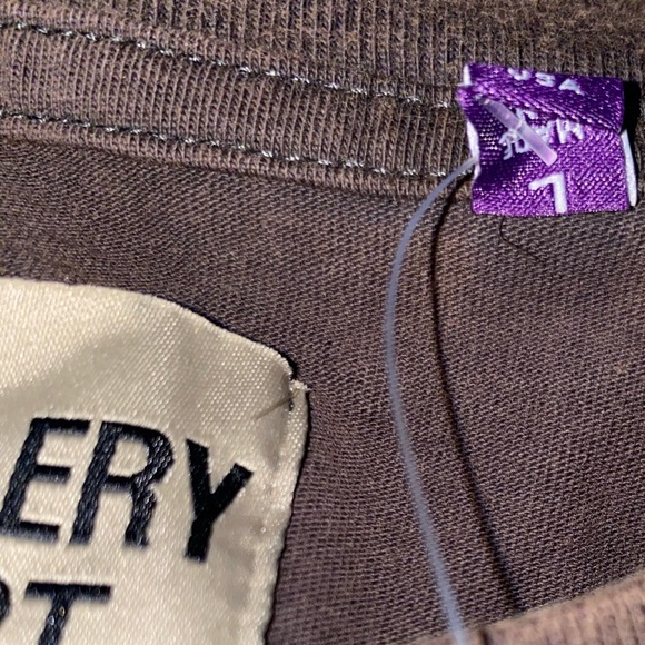 NWT Gallery dept oversized rare to find BROWN tee distressed made in USA ZIP T❤️ - Picture 11 of 17